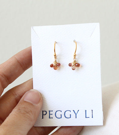 Orange Sapphire Earrings, gold vermeil