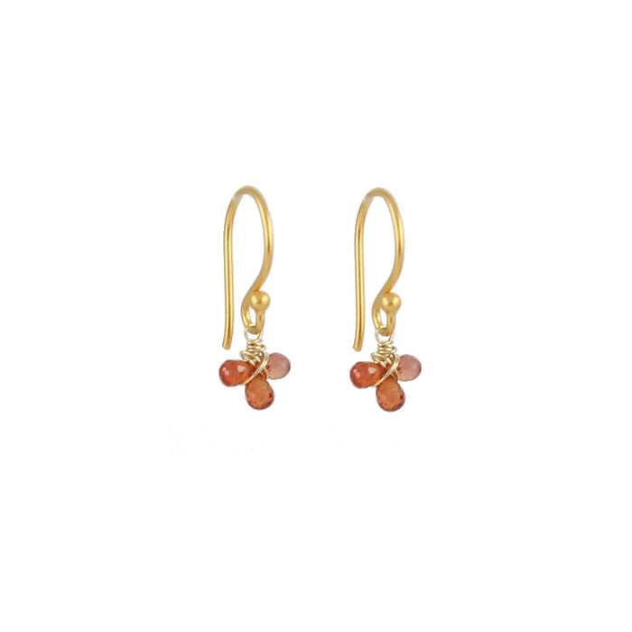 Orange sapphire briolette earrings