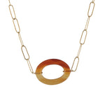 Oval Gemstone Necklace by Peggy Li