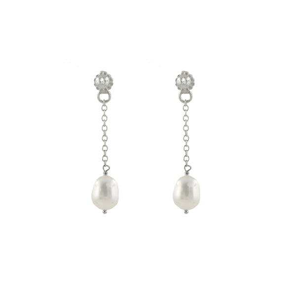 Pearl Post Ear Jacket Earrings