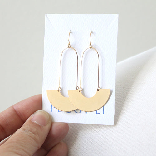 Pendulum Earrings, gold plate