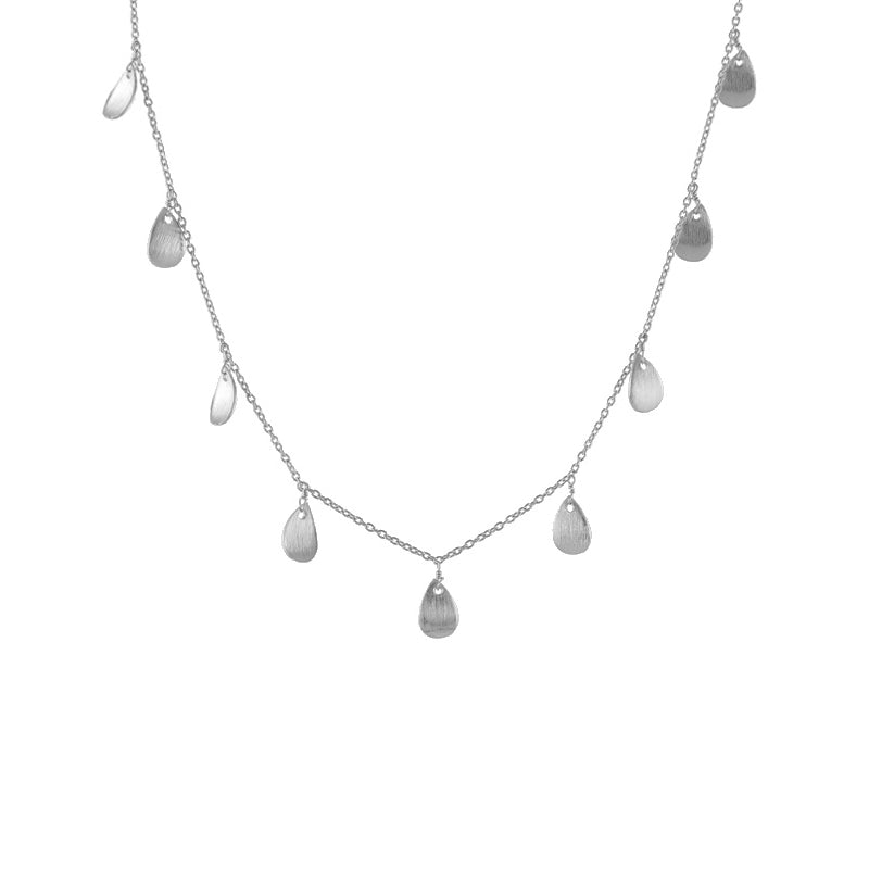 Silver petals necklace