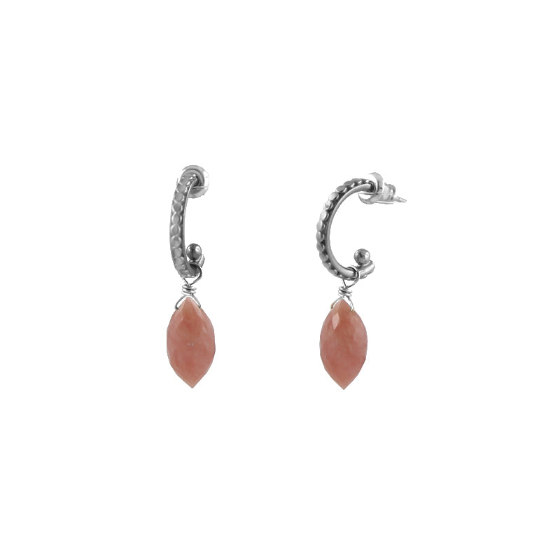 Pink Opal Arch Earrings sterling silver