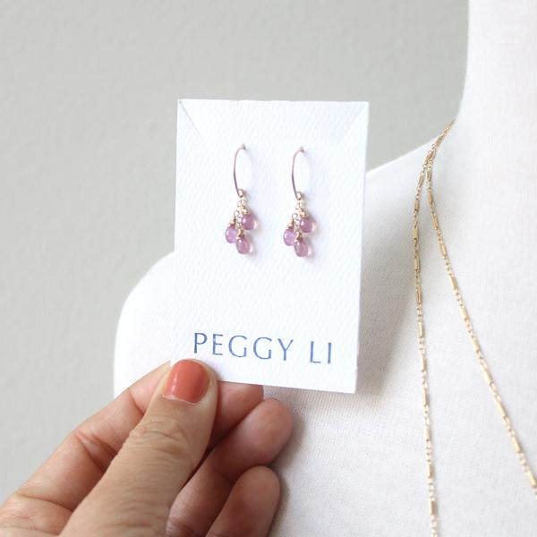 Pink sapphire cluster earrings