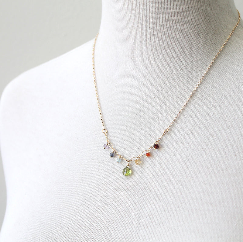 Rainbow Sprinkles Necklace in sterling silver