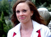 Rachel Boston in Ice Sculpture Christmas in smoky quartz earrings by Peggy Li Creations