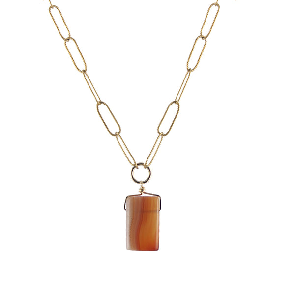 Rectangle Carnelian Necklaces