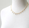 Rectangle Fringe necklace, gold