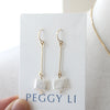 Rectangle Pearl Dangle Earrings