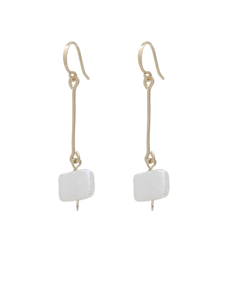 Rectangle Pearl Drop Earrings