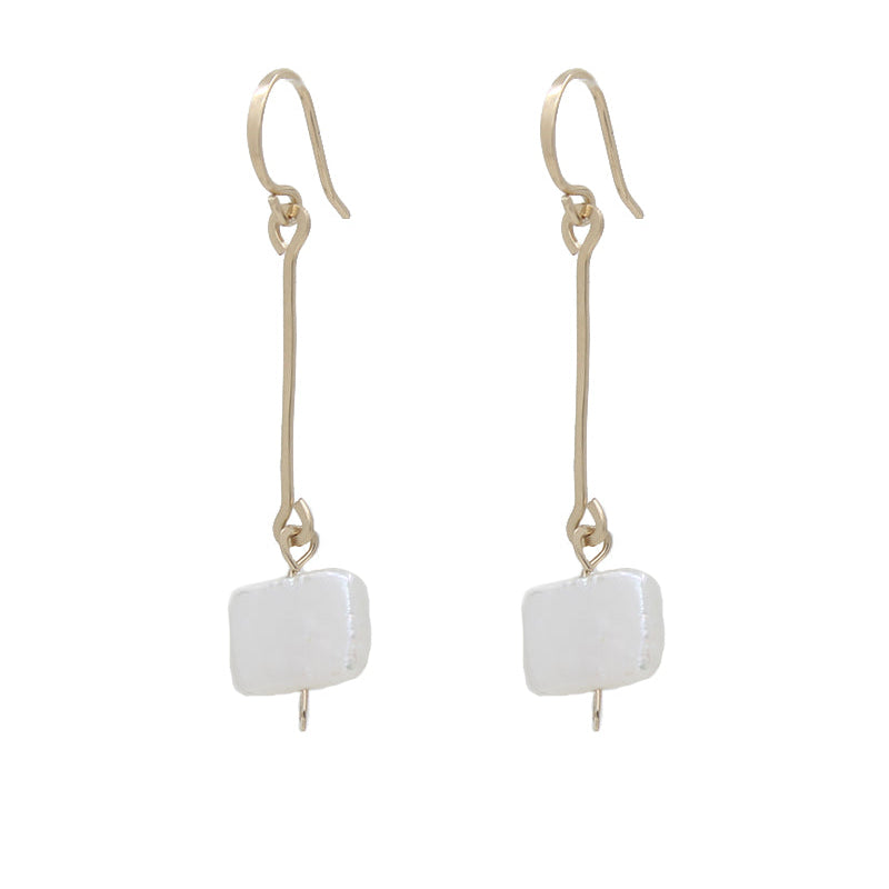 Rectangle Pearl Drop Earrings