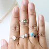 Mixed gemstone rings by Peggy Li Creations