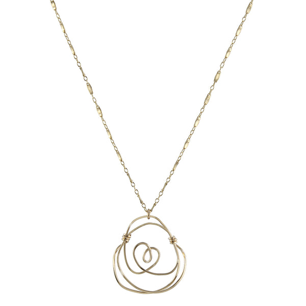 Santa Rosa Rosette Necklace, gold