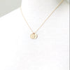 Round Initial Necklace, gold hand stamped