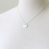 Stamped Round Initial Charm Necklace, silver