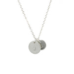 Round Stamped Initial Charm Necklace