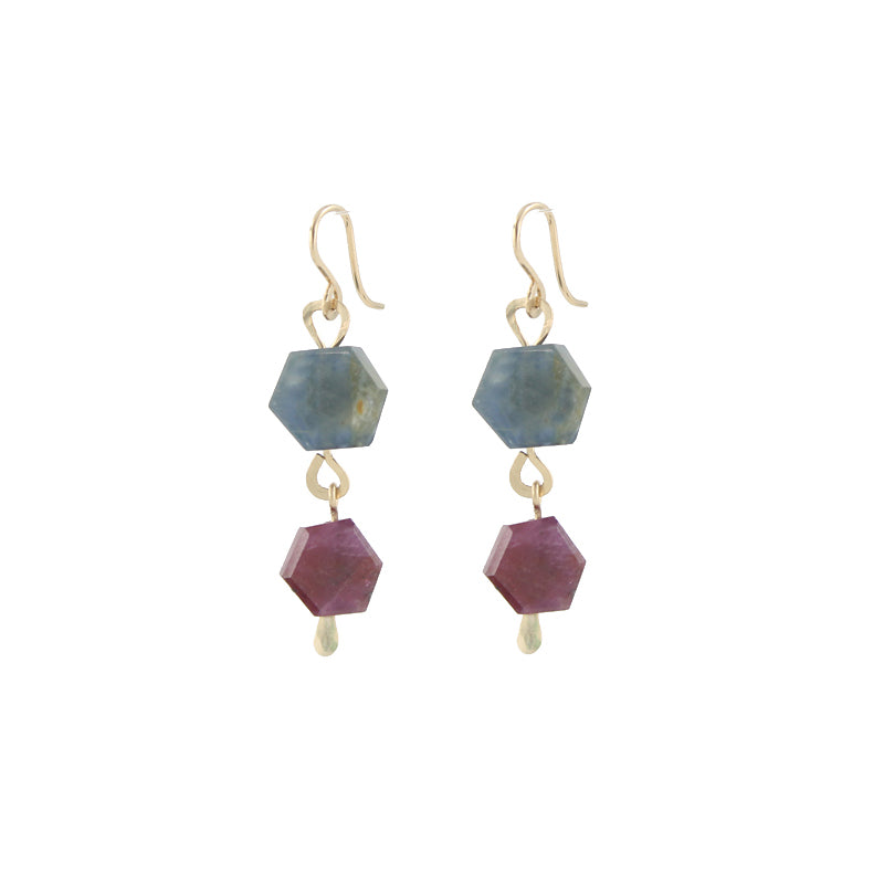 Ruby Sapphire earrings