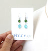 Green and blue gemstone earrings