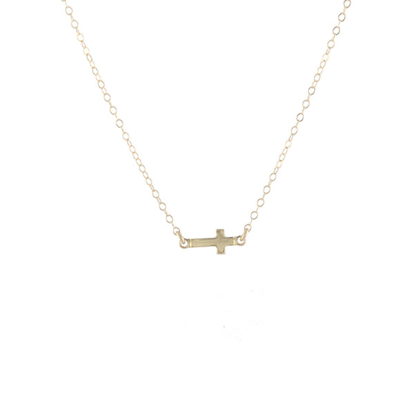 Sideways cross necklace