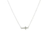 Sideways cross necklace silver