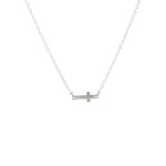 Sideways cross necklace silver