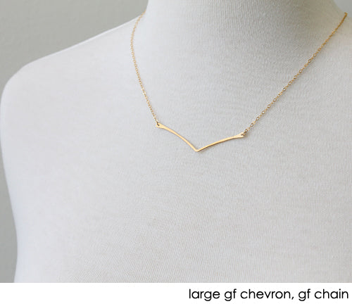 Chevron Necklace, gold