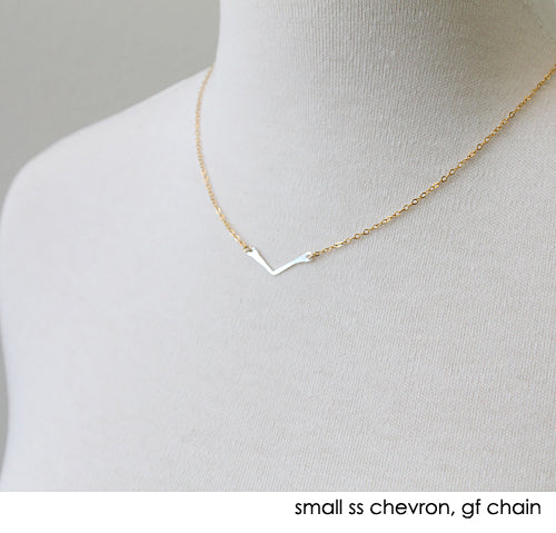 Chevron Necklace, sterling chevron