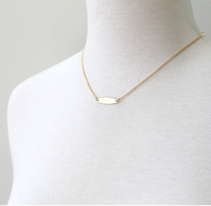 Slim ID Necklace, gold