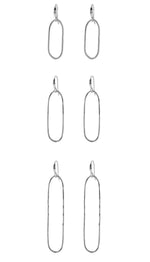 Slim Oval Earrings silver