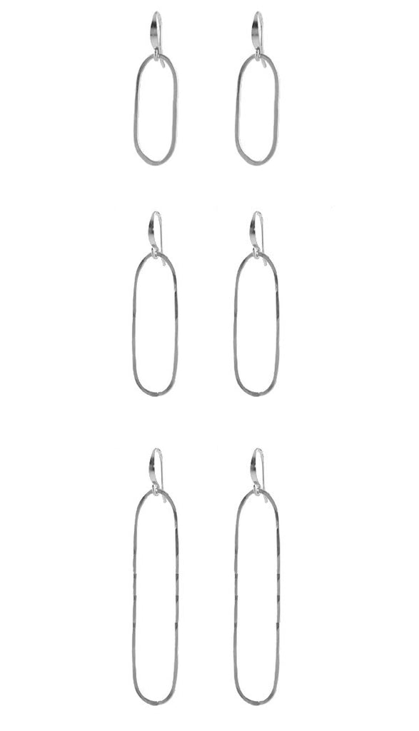 Slim Oval Earrings silver