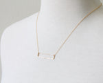 Open Rectangle Necklace, gold