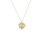 Small lotus flower pendant necklace