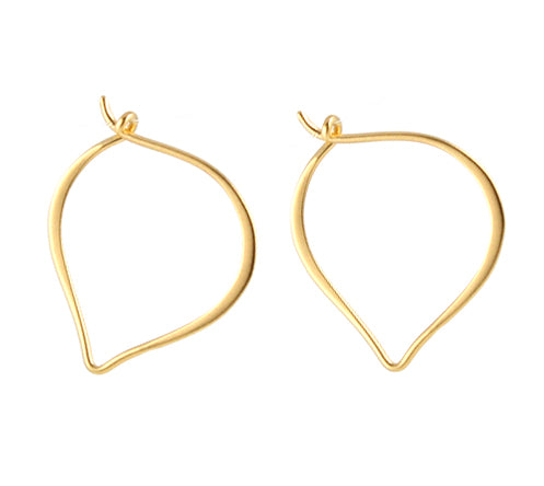 Small Lotus Hoop Earrings gold vermeil
