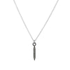 Small diamond spike necklace in oxidized silver