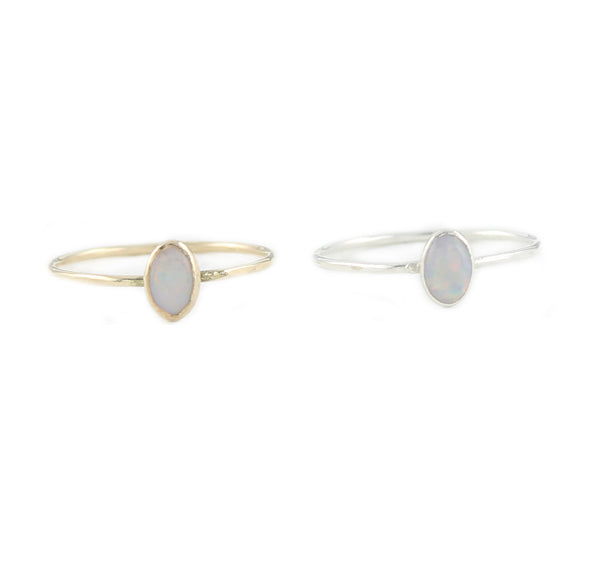 Small Oval Opal Ring