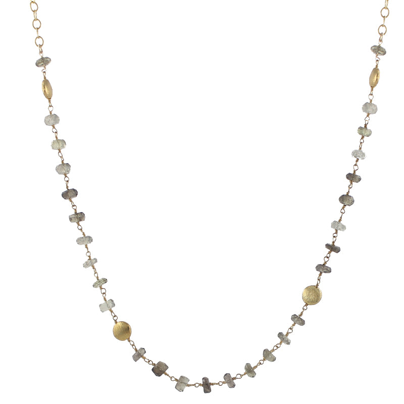 Smoky Quartz Slip On Chain Necklace