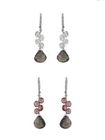 Smoky Cluster Earrings, silver
