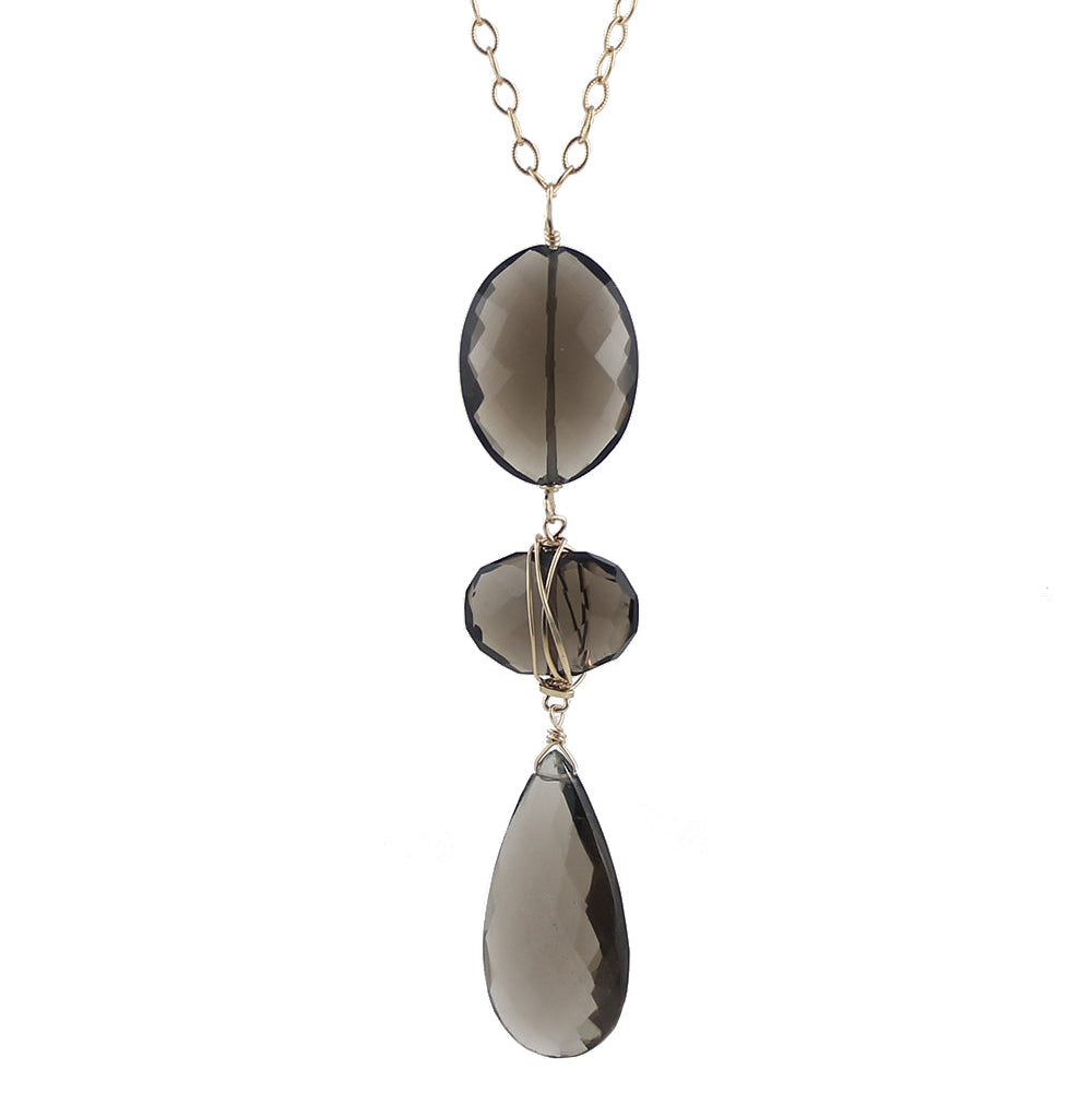 Bold smoky quartz necklace