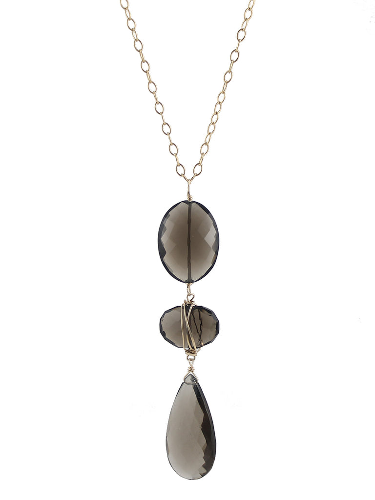 Bold smoky quartz necklace