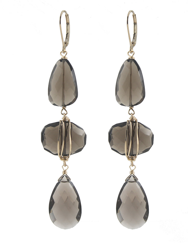 Bold smoky quartz earrings