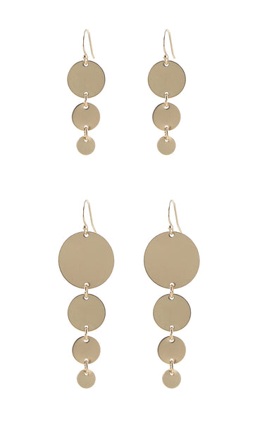 Solid graduated circles earrings