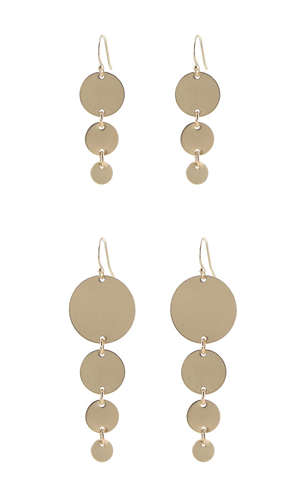 Solid graduated circles earrings