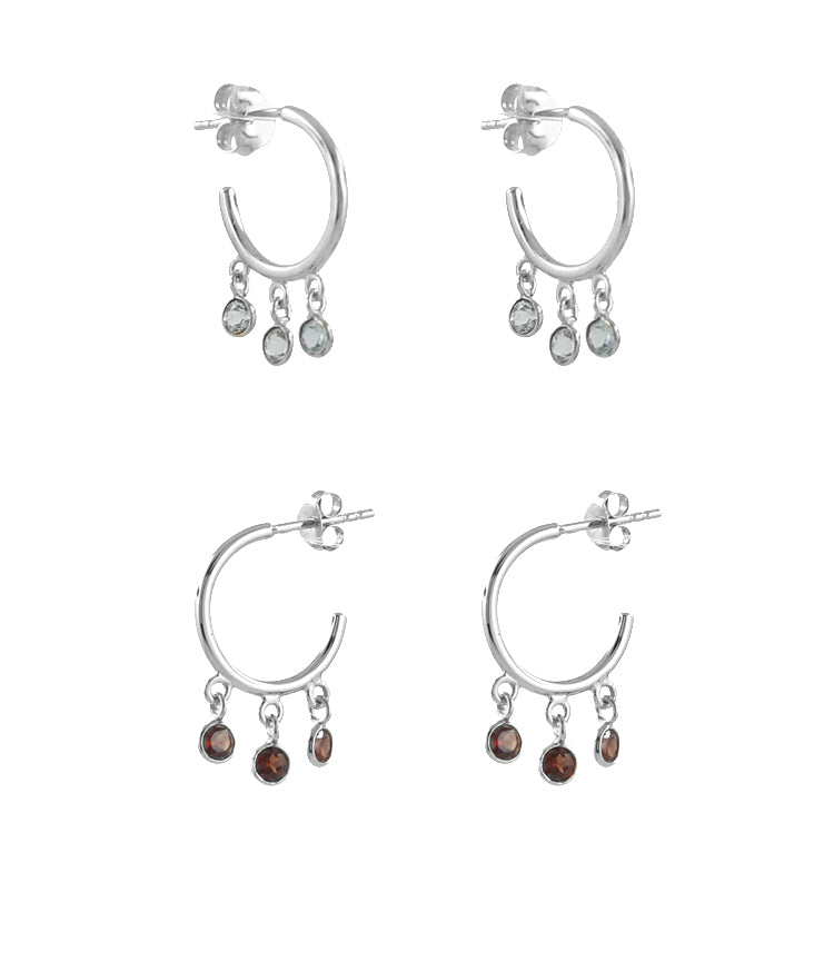 Silver shaker hoop earrings
