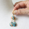 Copper Oyster Turquoise Earrings by Peggy Li