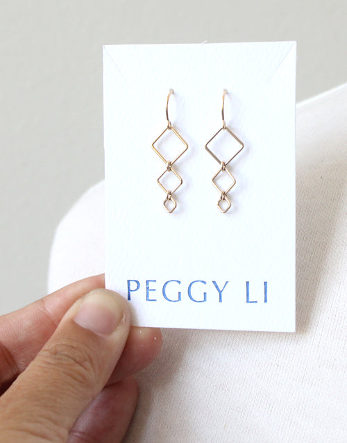 Diamondback Threader Earrings by Peggy Li Creations