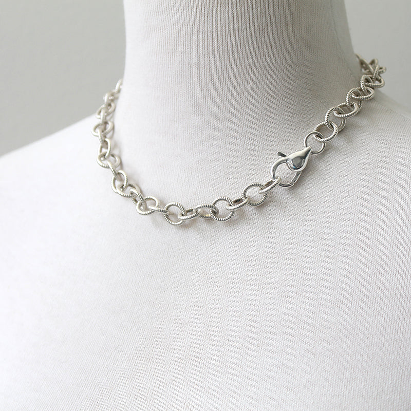 Round rope chain, sterling silver