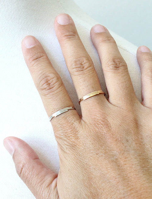 Deco Stacked Rings by Peggy Li