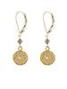 Diamond Sun Disc Earrings gold