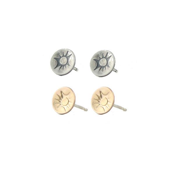 Sunray stamped stud earrings