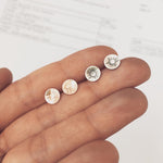 Sunray Stud Earrings, silver and gold